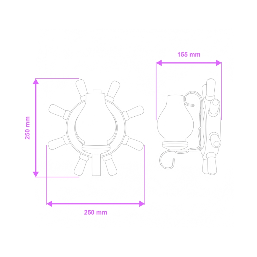 Brilagi - Zidna svjetiljka TIMONA 1xE14/40W/230V bukva/orah