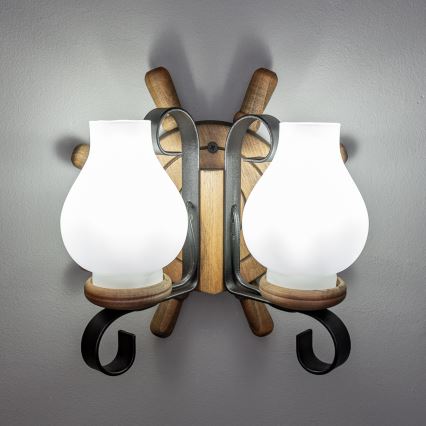 Brilagi - Zidna svjetiljka TIMONA 2xE14/40W/230V bukva