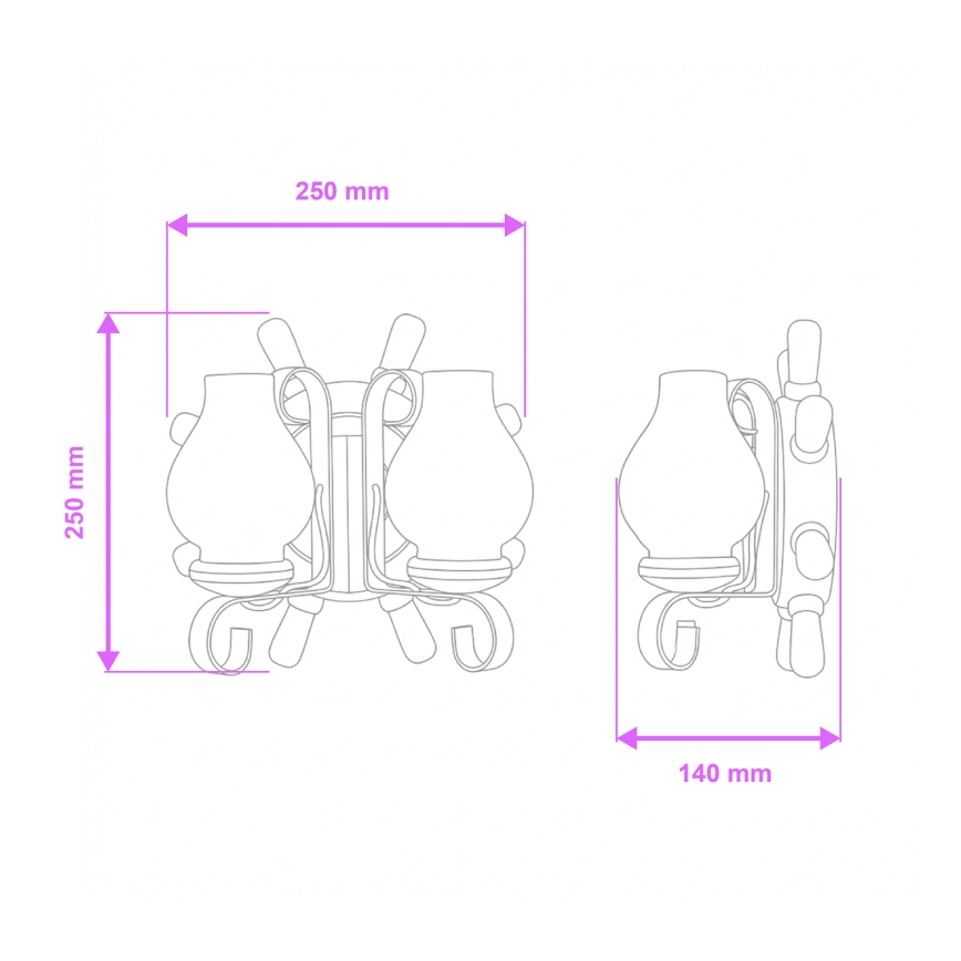 Brilagi - Zidna svjetiljka TIMONA 2xE14/40W/230V bukva