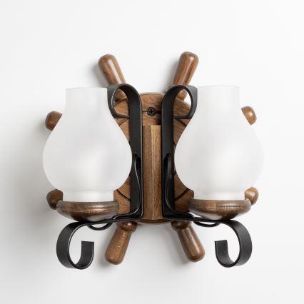 Brilagi - Zidna svjetiljka TIMONA 2xE14/40W/230V bukva/orah