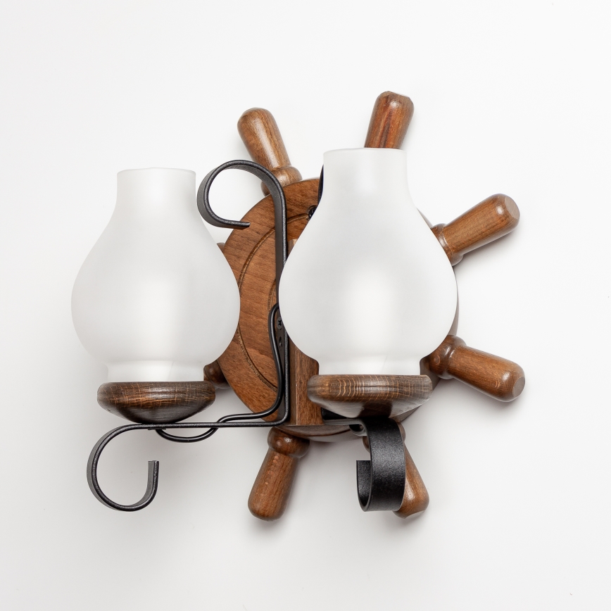 Brilagi - Zidna svjetiljka TIMONA 2xE14/40W/230V bukva/orah