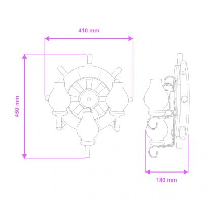 Brilagi - Zidna svjetiljka TIMONA 3xE14/40W/230V bukva