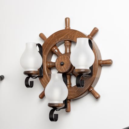 Brilagi - Zidna svjetiljka TIMONA 3xE14/40W/230V bukva/orah