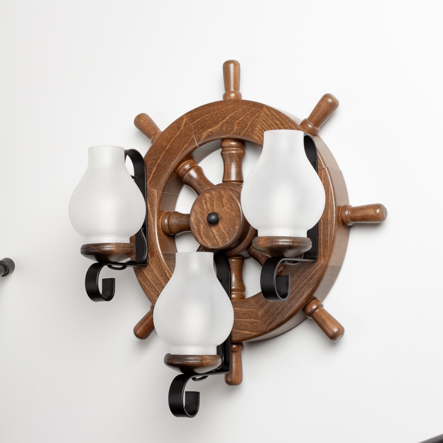 Brilagi - Zidna svjetiljka TIMONA 3xE14/40W/230V bukva/orah