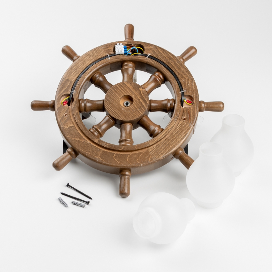 Brilagi - Zidna svjetiljka TIMONA 3xE14/40W/230V bukva/orah