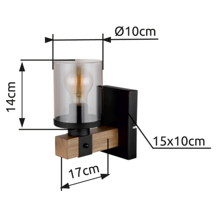 Brilagi - Zidna svjetiljka VISTA 1xE27/60W/230V hrast