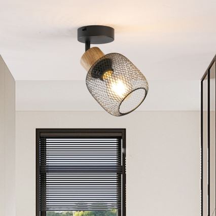 Brilagi - Zidni spot BASKLITE 1xE27/15W/230V drvo/crna