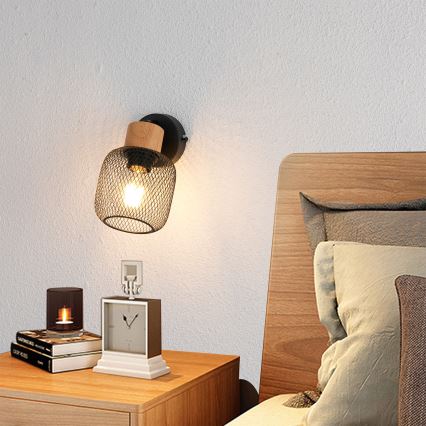 Brilagi - Zidni spot BASKLITE 1xE27/15W/230V drvo/crna