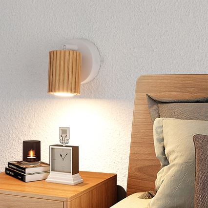 Brilagi - Zidni spot MODERN WOOD 1xGU10/8W/230V drvo/bijela