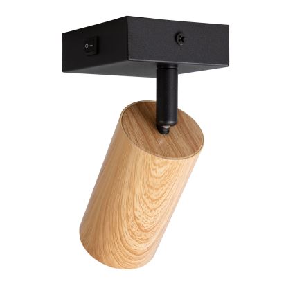 Brilagi - Zidna reflektorska svjetiljka SELE s prekidačem 1xGU10/30W/230V crna/dekor hrasta