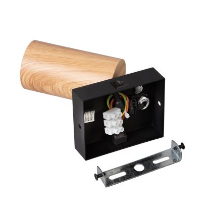 Brilagi - Zidna reflektorska svjetiljka SELE s prekidačem 1xGU10/30W/230V crna/dekor hrasta