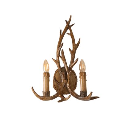 Brilagi - Zidno svjetlo DEER 2xE14/10W/230V rogovlje