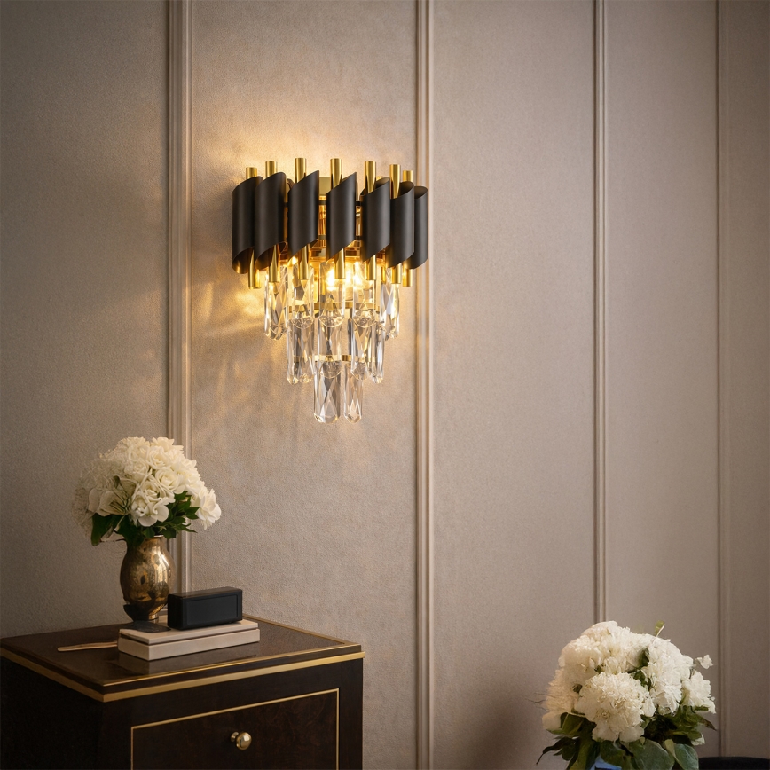 Brilagi - Zidno svjetlo ECLIPSE 2xE14/10W/230V crno/zlatno