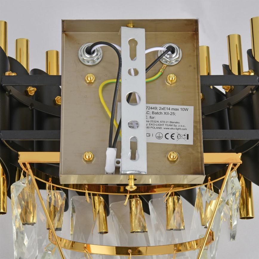 Brilagi - Zidno svjetlo ECLIPSE 2xE14/10W/230V crno/zlatno