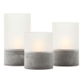 Brilliant - Komplet 3x LED svijeća BOUGIE LED/2xAA IP44 siva/bijela
