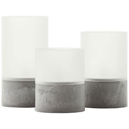 Brilliant - Komplet 3x LED svijeća BOUGIE LED/2xAA IP44 siva/bijela