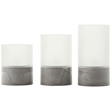 Brilliant - Komplet 3x LED svijeća BOUGIE LED/2xAA IP44 siva/bijela