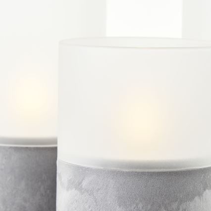 Brilliant - Komplet 3x LED svijeća BOUGIE LED/2xAA IP44 siva/bijela