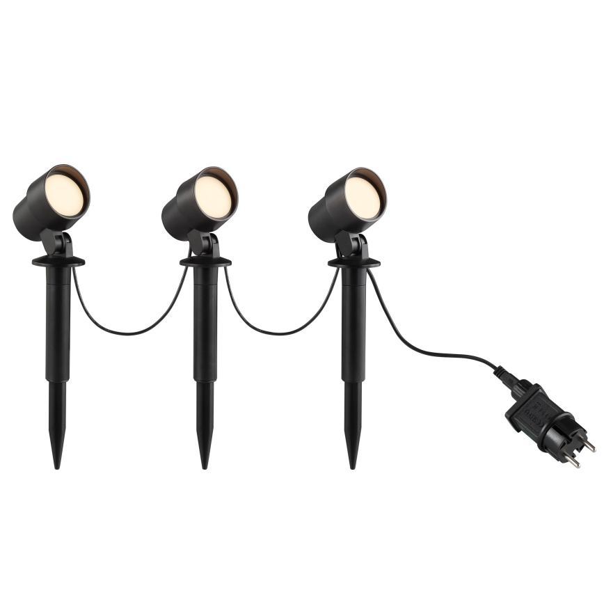 Brilliant - Komplet 3x LED vanjska svjetiljka KAMARA LED/8,5W/230V IP44 crna