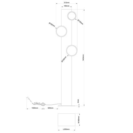 Brilliant - LED Podna lampa CHEESY LED/20W/230V bor - FSC certificirano
