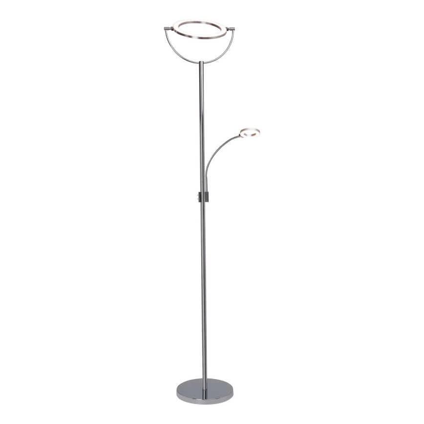 Brilliant - LED Podna lampa s prigušivačem DEMIAN 2xLED/12W/230V sjajni krom