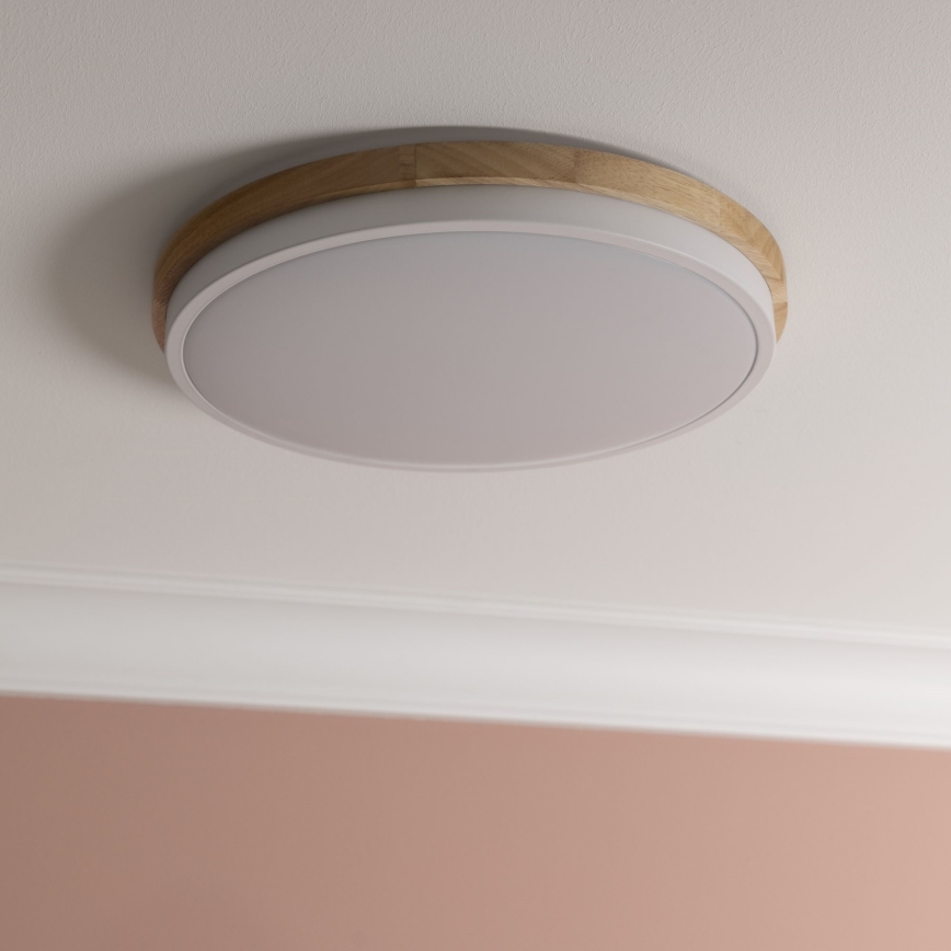 Brilliant - LED Prigušiva stropna svjetiljka BAARLO LED/24W/230V pr. 35 cm bijela/kaučukovac - FSC certificirano