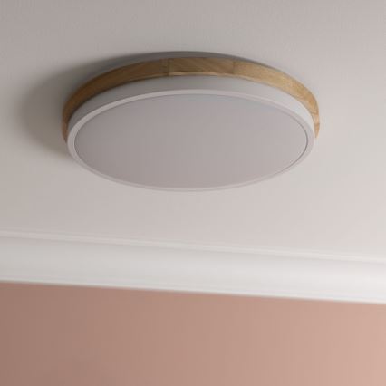 Brilliant - LED Prigušiva stropna svjetiljka BAARLO LED/24W/230V pr. 35 cm bijela/kaučukovac