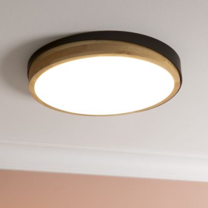 Brilliant - LED Prigušiva stropna svjetiljka BAARLO LED/24W/230V pr. 35 cm crna/kaučukovac - FSC certificirano