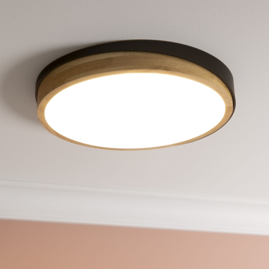 Brilliant - LED Prigušiva stropna svjetiljka BAARLO LED/24W/230V pr. 35 cm crna/kaučukovac - FSC certificirano