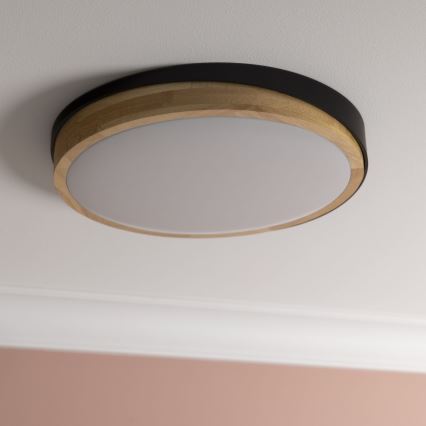 Brilliant - LED Prigušiva stropna svjetiljka BAARLO LED/24W/230V pr. 35 cm crna/kaučukovac - FSC certificirano