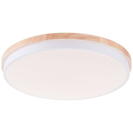 Brilliant - LED Prigušiva stropna svjetiljka BAARLO LED/36W/230V 3000-6500K pr. 50 cm bijela/kaučukovac + daljinski upravljač