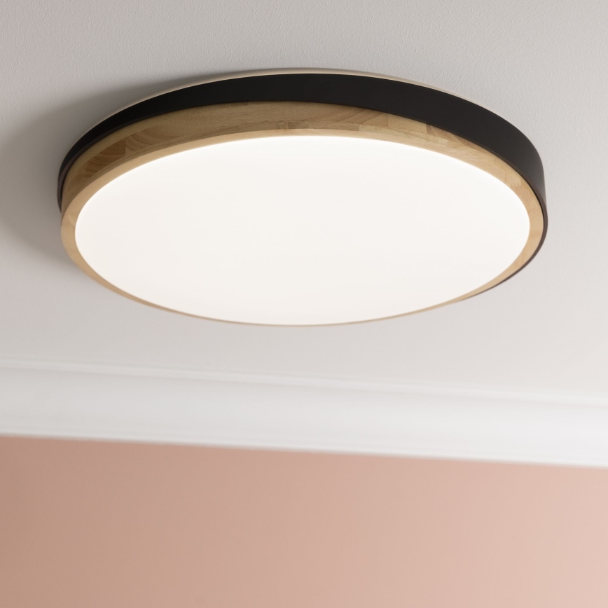 Brilliant - LED Prigušiva stropna svjetiljka BAARLO LED/36W/230V 3000-6500K pr. 50 cm crna/kaučukovac + daljinski upravljač - FSC certificirano