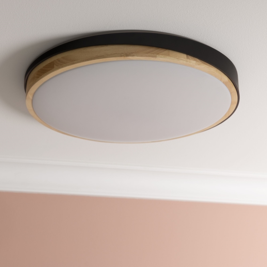 Brilliant - LED Prigušiva stropna svjetiljka BAARLO LED/36W/230V 3000-6500K pr. 50 cm crna/kaučukovac + daljinski upravljač - FSC certificirano