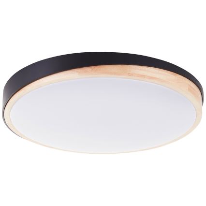 Brilliant - LED Prigušiva stropna svjetiljka BAARLO LED/36W/230V 3000-6500K pr. 50 cm crna/kaučukovac + daljinski upravljač - FSC certificirano