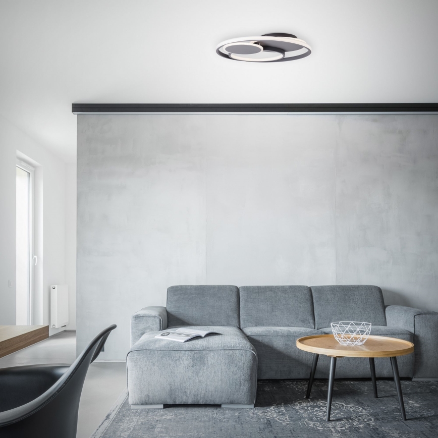 Brilliant - LED Prigušiva stropna svjetiljka RUNDA LED/50W/230V 3000-6500K crna + daljinski upravljač