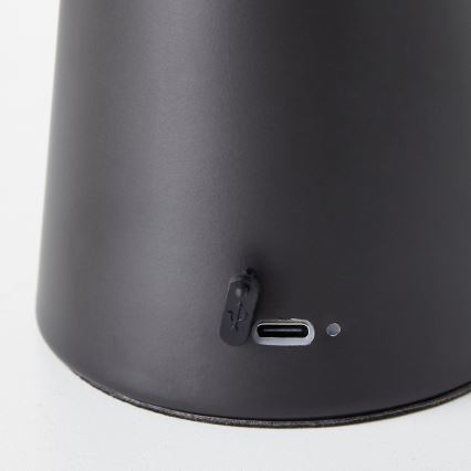Brilliant - LED Prigušiva dodirna vanjska stolna lampa MUFFIN LED/3W/5V USB 2600 mAh IP44 crna