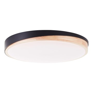 Brilliant - LED Prigušiva stropna svjetiljka BAARLO LED/36W/230V 3000-6500K pr. 50 cm crna/kaučukovac + daljinski upravljač - FSC certificirano