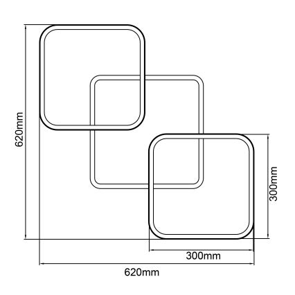 Brilliant - LED Prigušiva stropna svjetiljka DENNET LED/40W/230V 3000K 62x62 cm