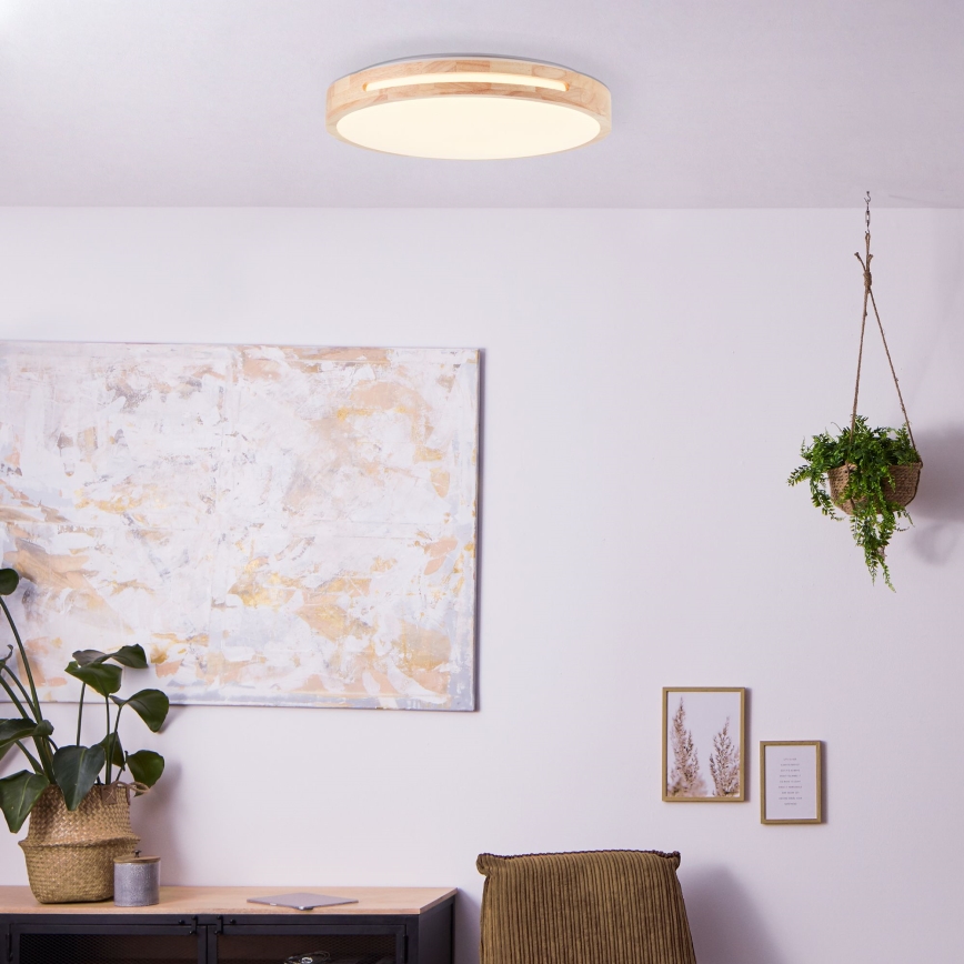 Brilliant - LED Prigušiva stropna svjetiljka WOODBURY LED/24W/230V pr. 39 cm kaučukovac - FSC certificirano
