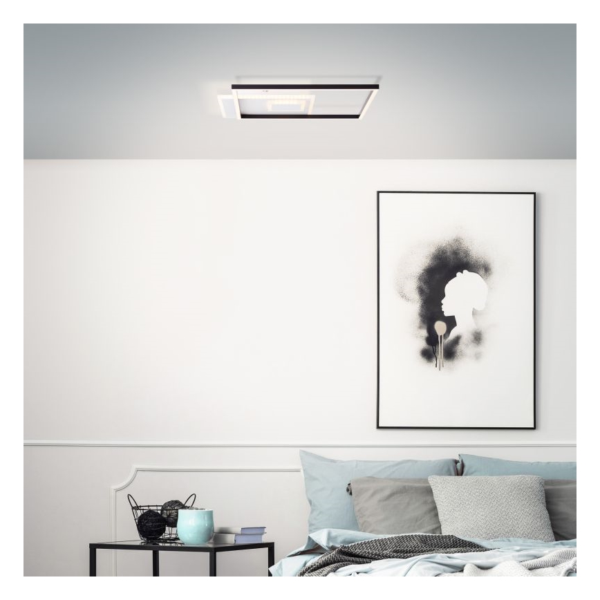 Brilliant - LED Prigušiva stropna svjetiljka IORGO LED/40W/230V 3000K 43,5x43,5 cm bijela/crna