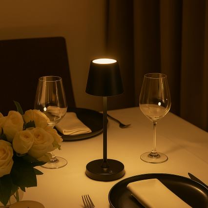 Brilliant - LED punjiva dodirna vanjska stolna lampa ELORA s mogućnošću prigušivanja LED/2,5W/5V 2700K 2600 mAh IP44 crna