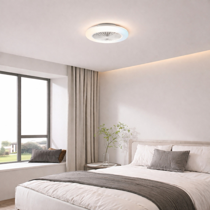 Brilliant - LED stropno svjetlo s prigušivanjem i ventilatorom MONTERO LED/20W/230V 2700-6500K Ø 42 cm bijela + daljinski upravljač