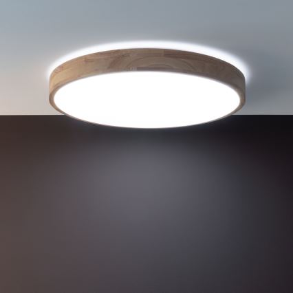 Brilliant - LED stropna svjetiljka s mogućnošću prigušivanja SLIMLINE LED/60W/230V 3000-6500K Ø 45 cm, finiš kaučukovca + s daljinskim upravljačem