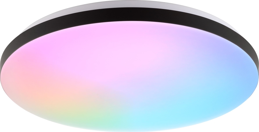 Brilliant - LED RGBW Prigušiva stropna svjetiljka LIVIO LED/20W/230V 3000-6500K pr. 49 cm crna + daljinski upravljač