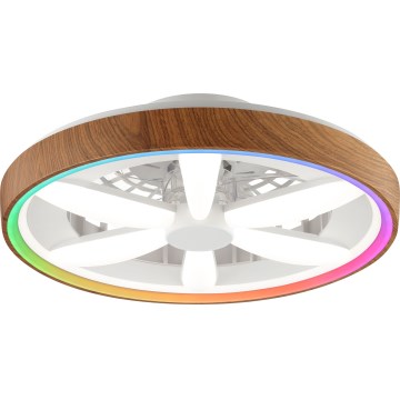Brilliant - LED RGBW Prigušivi stropni ventilator GAIANO LED/24W/230V 2700-6500K pr. 48 cm smeđa + daljinski upravljač