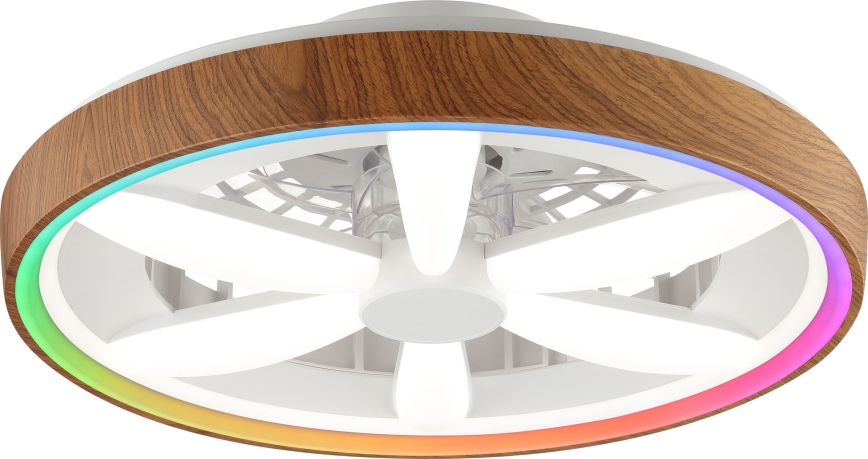 Brilliant - LED RGBW Prigušivi stropni ventilator GAIANO LED/24W/230V 2700-6500K pr. 48 cm smeđa + daljinski upravljač