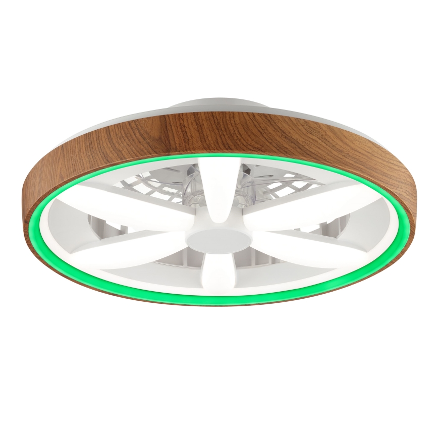 Brilliant - LED RGBW Prigušivi stropni ventilator GAIANO LED/24W/230V 2700-6500K pr. 48 cm smeđa + daljinski upravljač