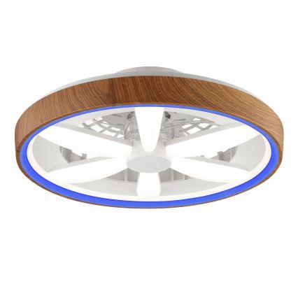 Brilliant - LED RGBW Prigušivi stropni ventilator GAIANO LED/24W/230V 2700-6500K pr. 48 cm smeđa + daljinski upravljač