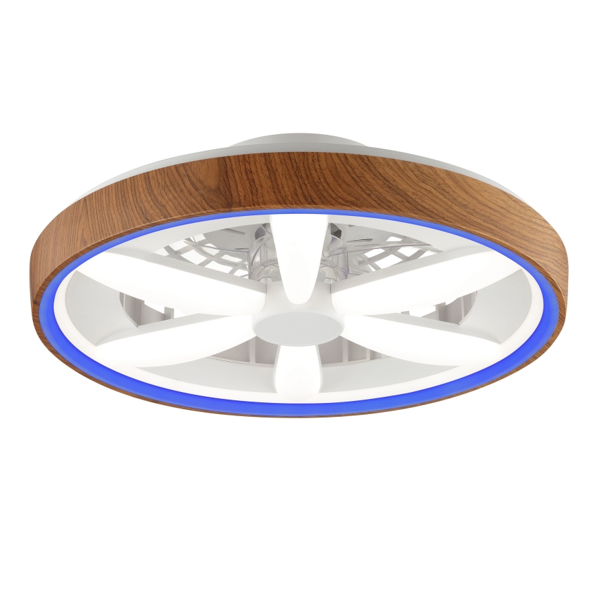 Brilliant - LED RGBW Prigušivi stropni ventilator GAIANO LED/24W/230V 2700-6500K pr. 48 cm smeđa + daljinski upravljač