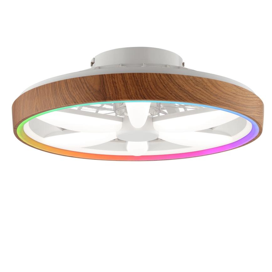 Brilliant - LED RGBW Prigušivi stropni ventilator GAIANO LED/24W/230V 2700-6500K pr. 48 cm smeđa + daljinski upravljač